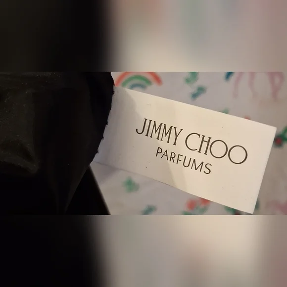 NWT Jimmy Choo Black Velvet & Silver Sparkle Travel Cosmetic Beauty Tote Bag - Picture 8 of 8